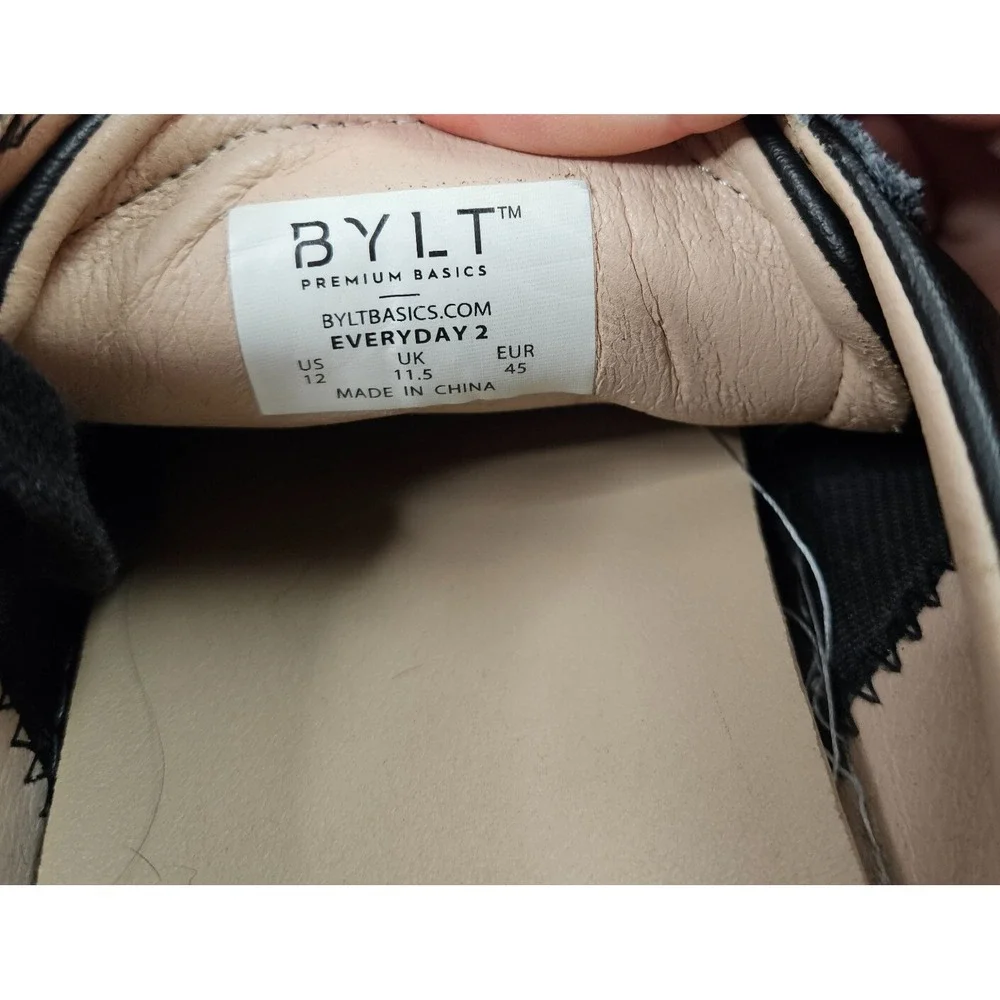 BYLT Everyday 2 Mens Size 12 Shoes Full Grain Leather‎ Casual Sneakers Black